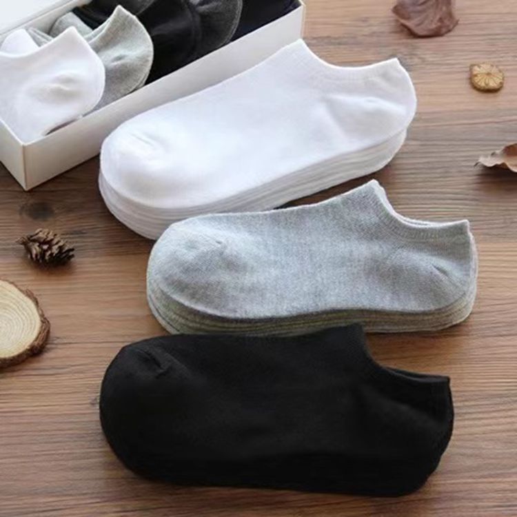 Socks ladies stall supply men's boat Socks summer wholesale men's socks thin solid color sweat absorbent breathable solid color socks