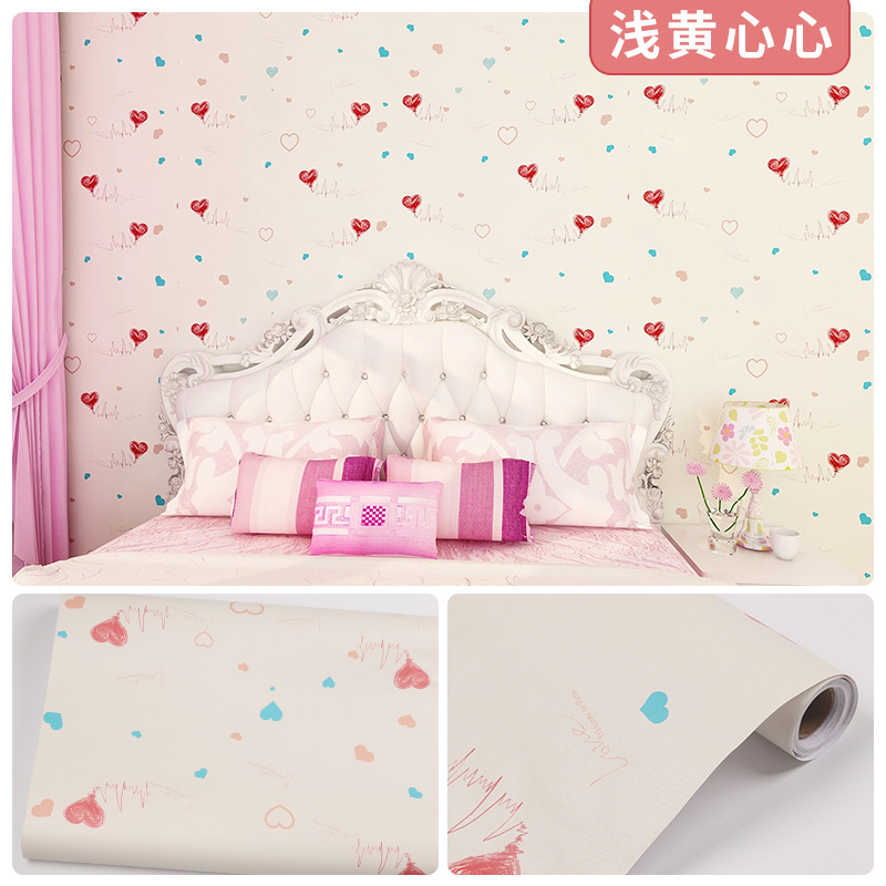 Picture of Wallpaper Self-adhesive Waterproof Moisture-proof Bedroom Background Wall Wallpaper Living Room Bedroom Dormitory Children's Room Cartoon Decorative Wall Stickers