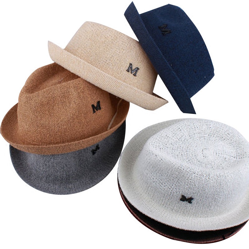 Spring and Summer Boys' Straw Hat Beach Sunshade Hat Children's Small Top Hat Fisherman Hat Baby Jazz Hat Parental Hat