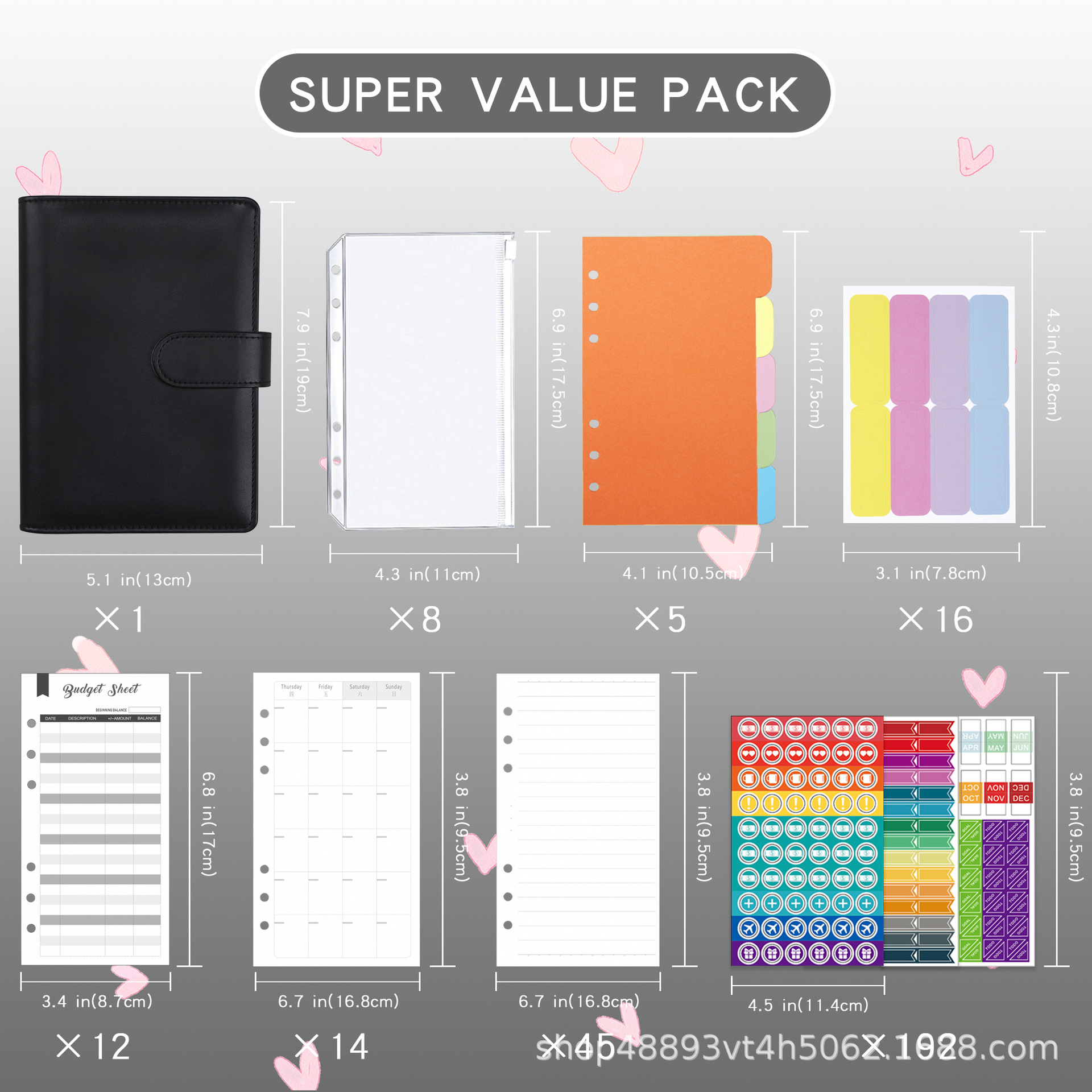 Picture of Macaron A6 Binder Accounting Notebook Planner Cash Budget Planner Japanese and Korean Cute Style