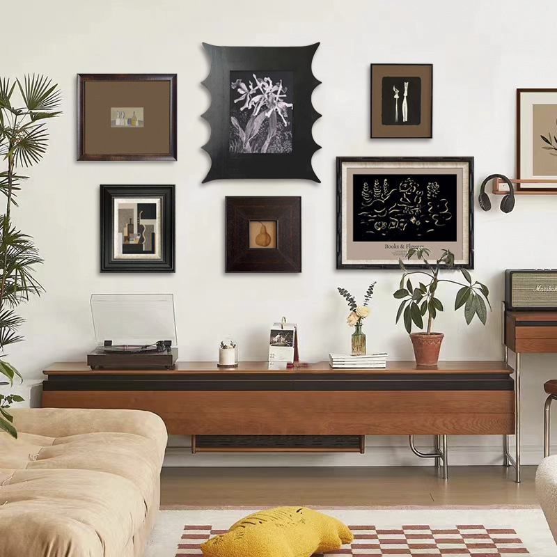 Flower Song Chinese ancient style combination hanging painting French living room hallway bedroom American sofa background wall decorative painting