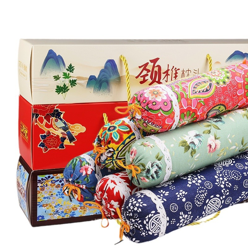 Picture of wormwood cervical pillow pure wormwood neck protection wormwood pillow wholesale moxibustion pillow gift box cylindrical sleeping home pillow wholesale