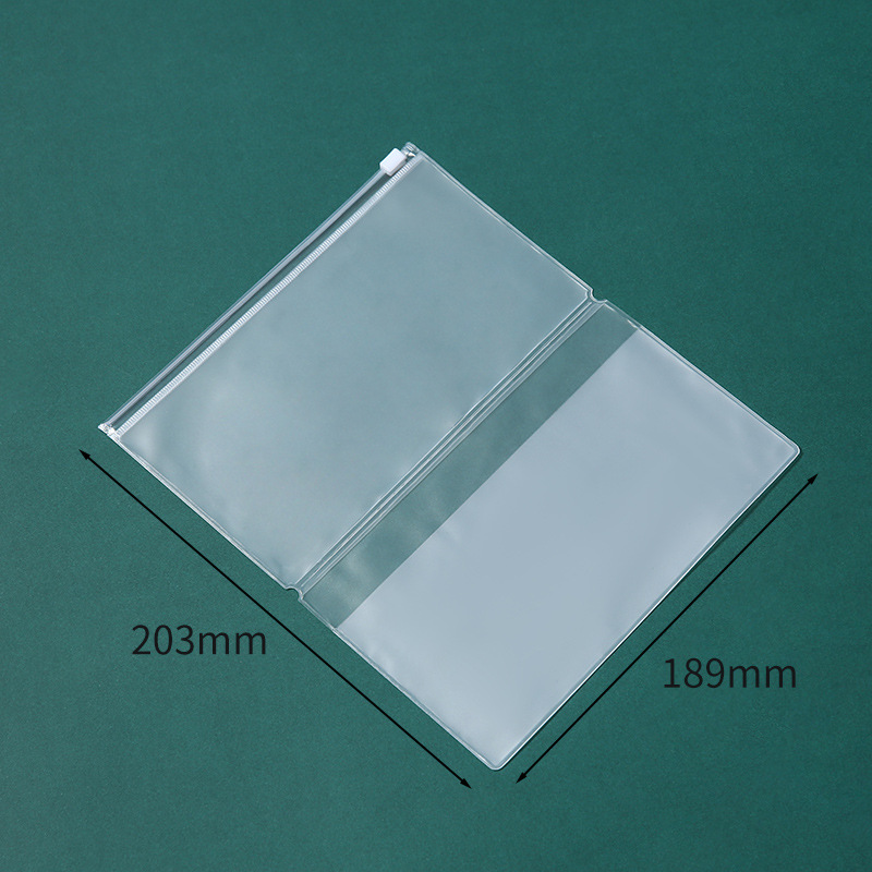 Picture of A5A6A7B5A4 book 6-hole loose-leaf notebook zipper bag bill Hand Book PVC storage bag clip chain pencil case