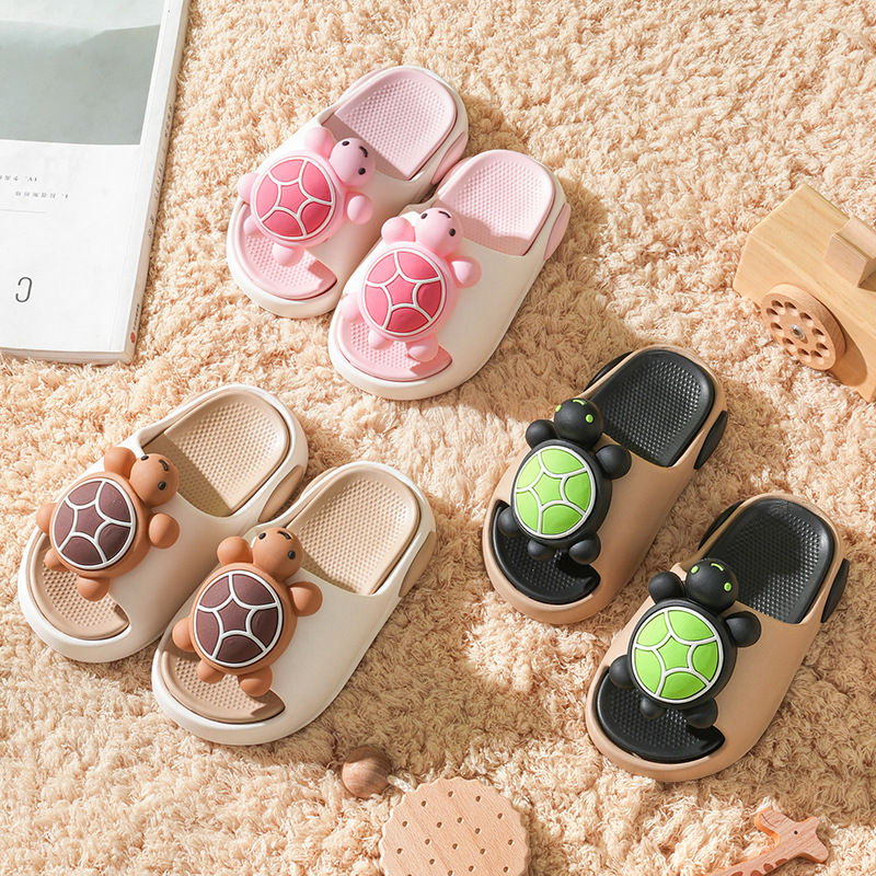 EVA Children's Slippers Tortoise Boys and Girls Summer Cute Outer Wear Middle Children's Double Bottom Soft Bottom Indoor Children's Sandals and Slippers