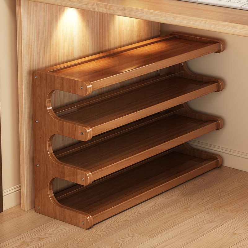 Dormitory Shoe Rack Home Door Multi-Layer Indoor Under-Table Storage Small Shoe Cabinet for Rental Housing 2025 New Bamboo