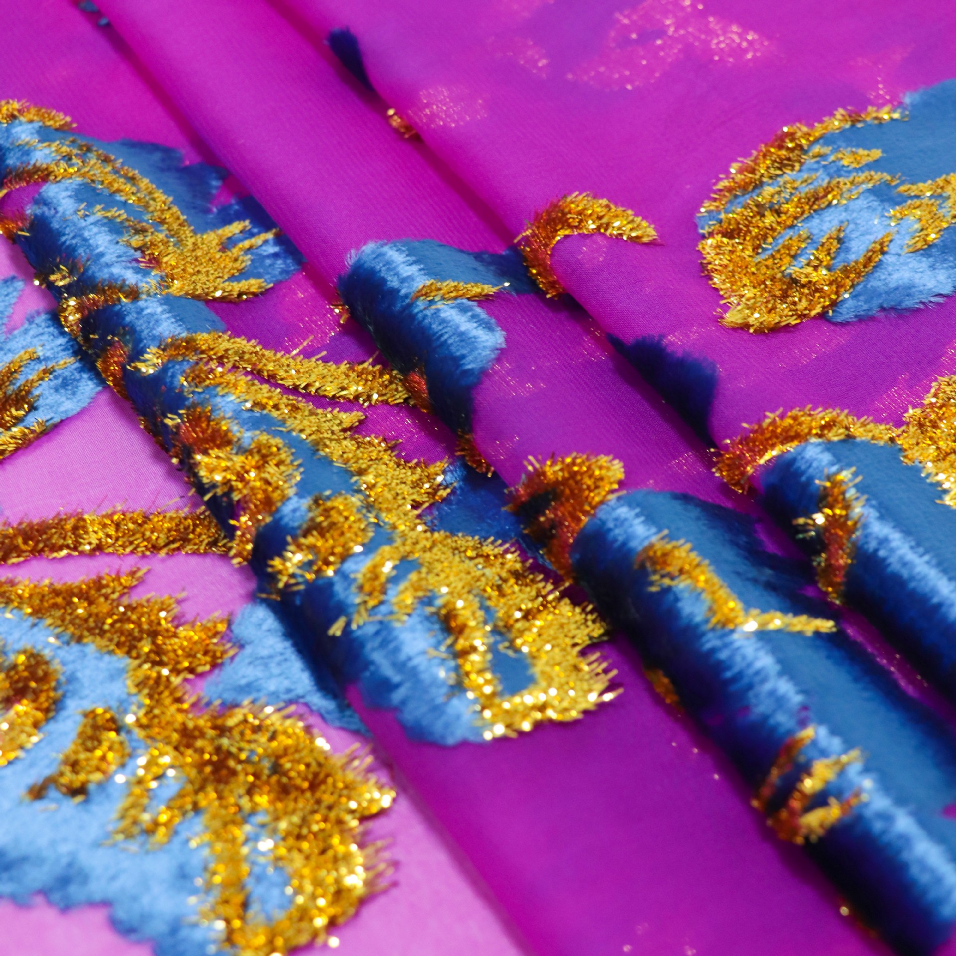 Picture of Factory Wholesale Woven Velvet Jacquard Brocade Velvet Fabric Haute Couture Dress Dress Cheongsam