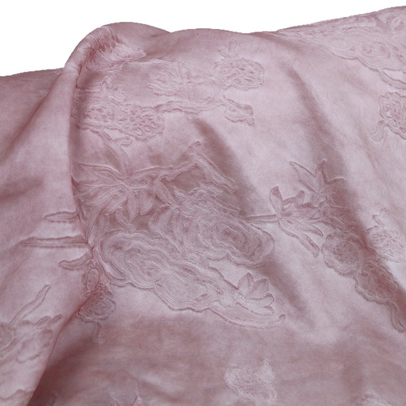 Picture of [Dirty Pink] New Chinese Style, Simple and Poetic Oriental Aesthetics, Wabi-Sabi Style, Silk Jacquard Dirty Dyed Fabric