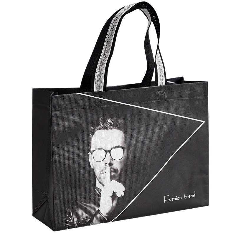 Wholesale In-Stock Laminated Non-Woven Bags, Thickened Men's Clothing Tote Bags, Advertising Shopping Gift Bags, Can Be Printed with Logo