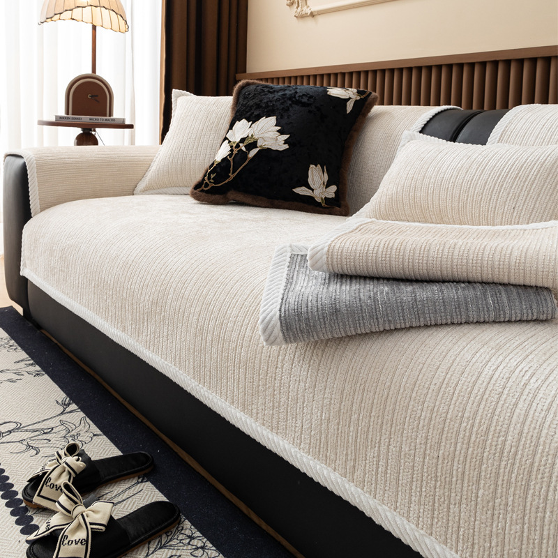 Manyu Chenille Sofa Cushion 2025 New Four Seasons Neutral Anti-Slip High-Quality Leather Sofa Cover Cross-Border Wholesale