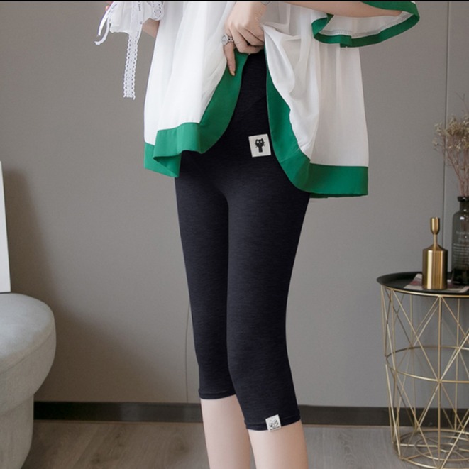 Picture of Maternity Summer Outfit Xiaohongshu Popular Maternity Leggings Summer Thin Style Maternity Pants for Outdoor Wear Cropped Pants
