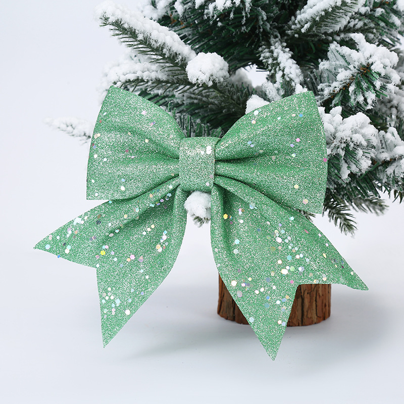 Picture of Christmas Big Bow Decoration Pendant DIY Sequin Pearl Cotton Bow Christmas Tree Hanging Party Decoration
