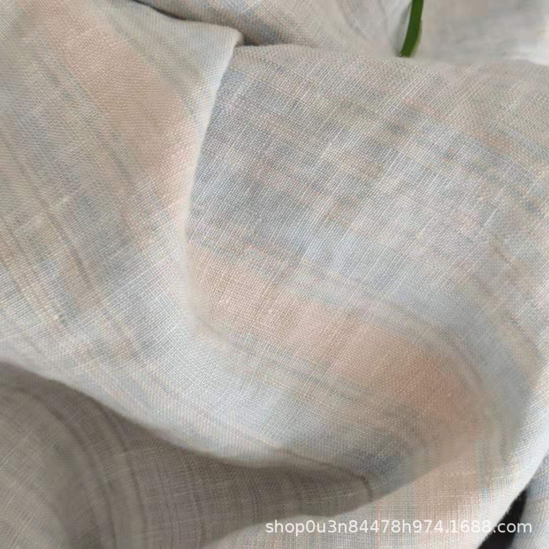 French Linen Stripesd Bed Sheets Fabric Stripesd Quilt Cover Enzyme Washing Fabric Multi-stripes Wide Enzyme Washed Linen