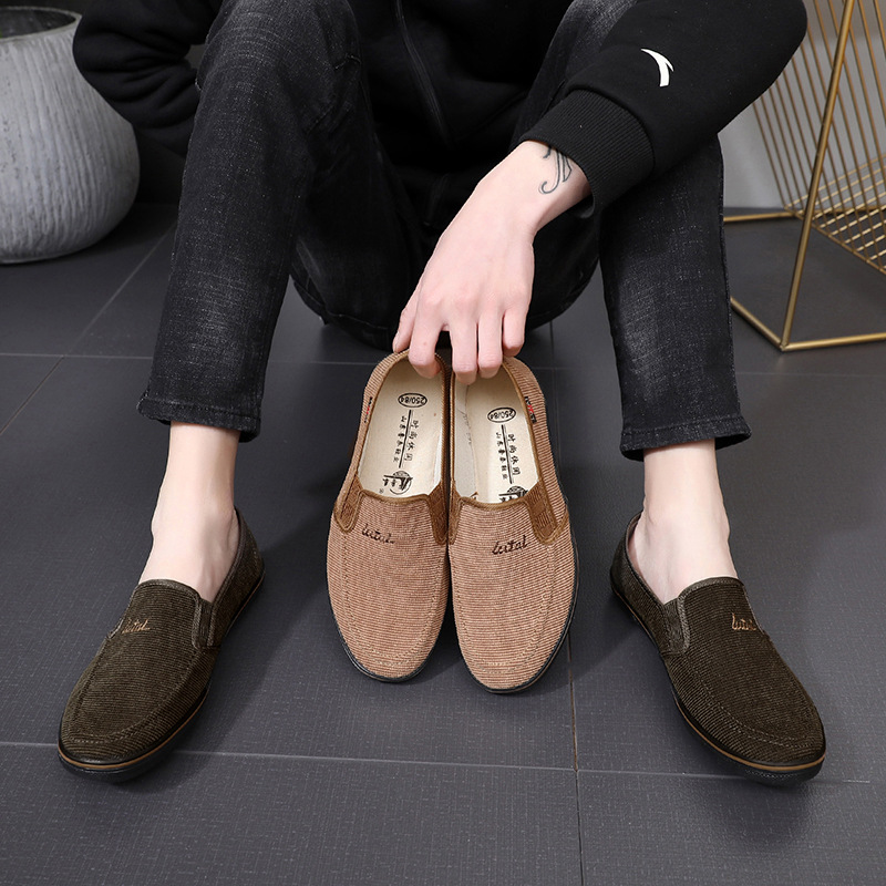 Picture of Lutai Spring and Autumn Men's Casual Shoes Labor Shoes Work Shoes Low-top Outdoor Morning Practice Shoes Lightweight Breathable Velvet Walking Shoes