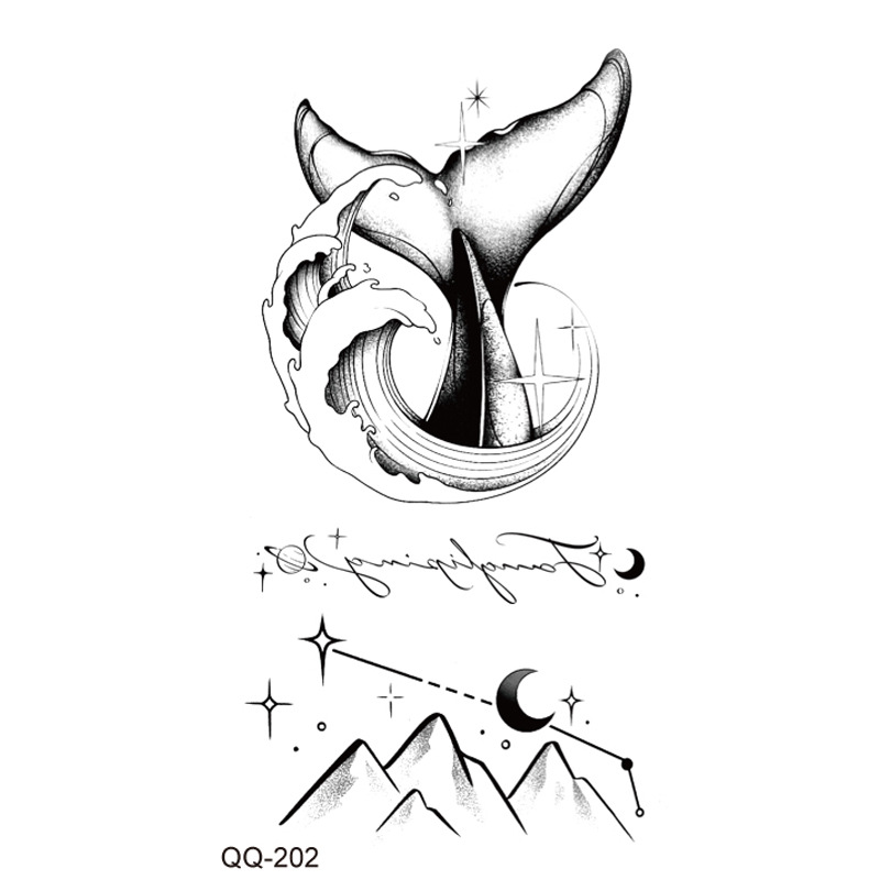 Picture of New waterproof small fresh tattoo stickers color black and white 1000 can be any combination of manufacturers wholesale