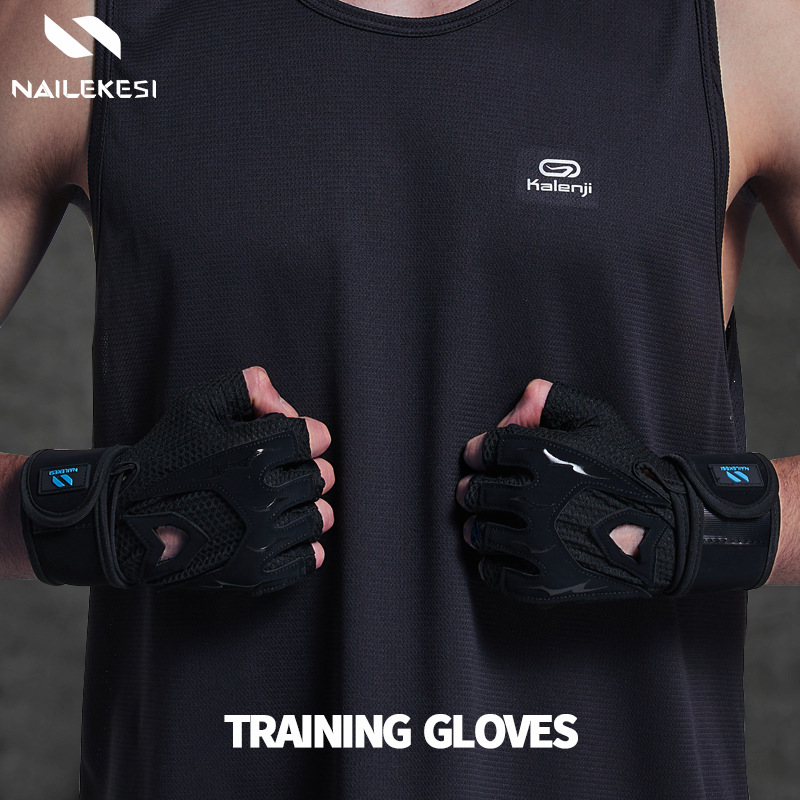 Fitness Gloves for Men and Women, Sports Training, Non-Slip, Anti-Callousing Equipment, Deadlift, Bench Press, Half-Finger Wristband, Booster Belt