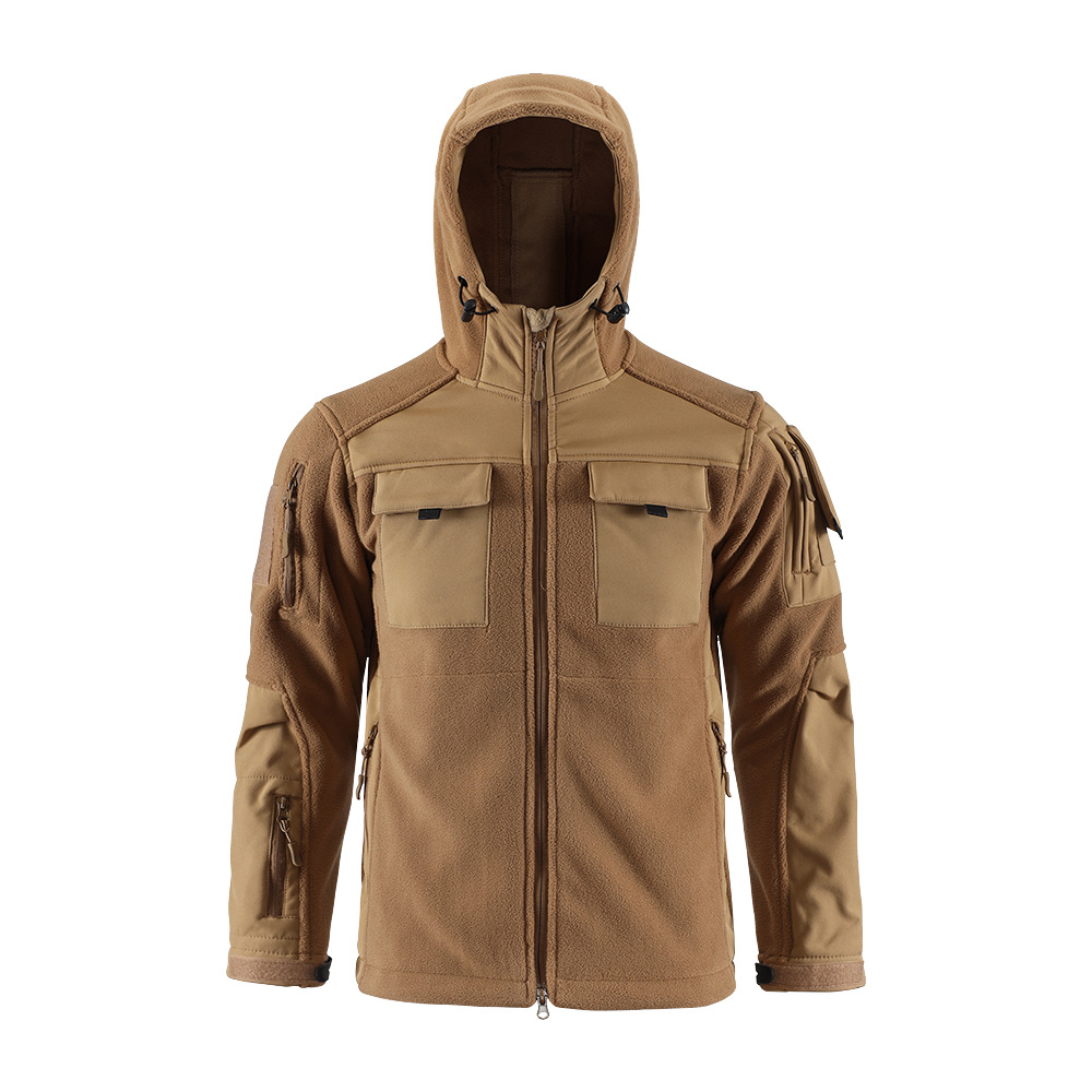 Picture of ESDY outdoor camouflage fleece jacket stitching men's jacket warm liner polar fleece jacket soft shell jacket