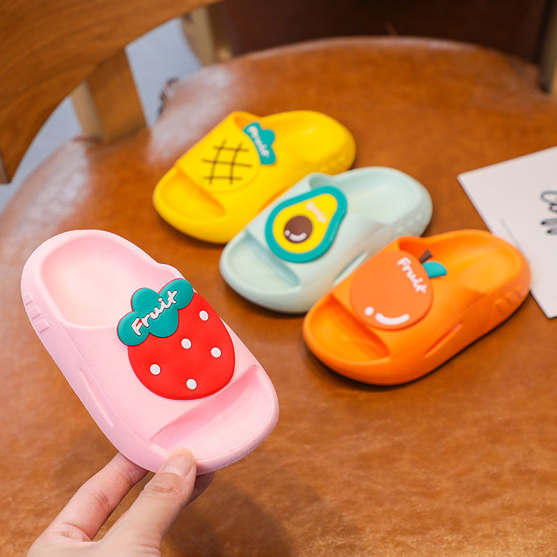 Children's Slippers Girls Summer Cartoon Fruit Indoor Home Bath Non-Slip Boys Family Slippers 2025 New Style