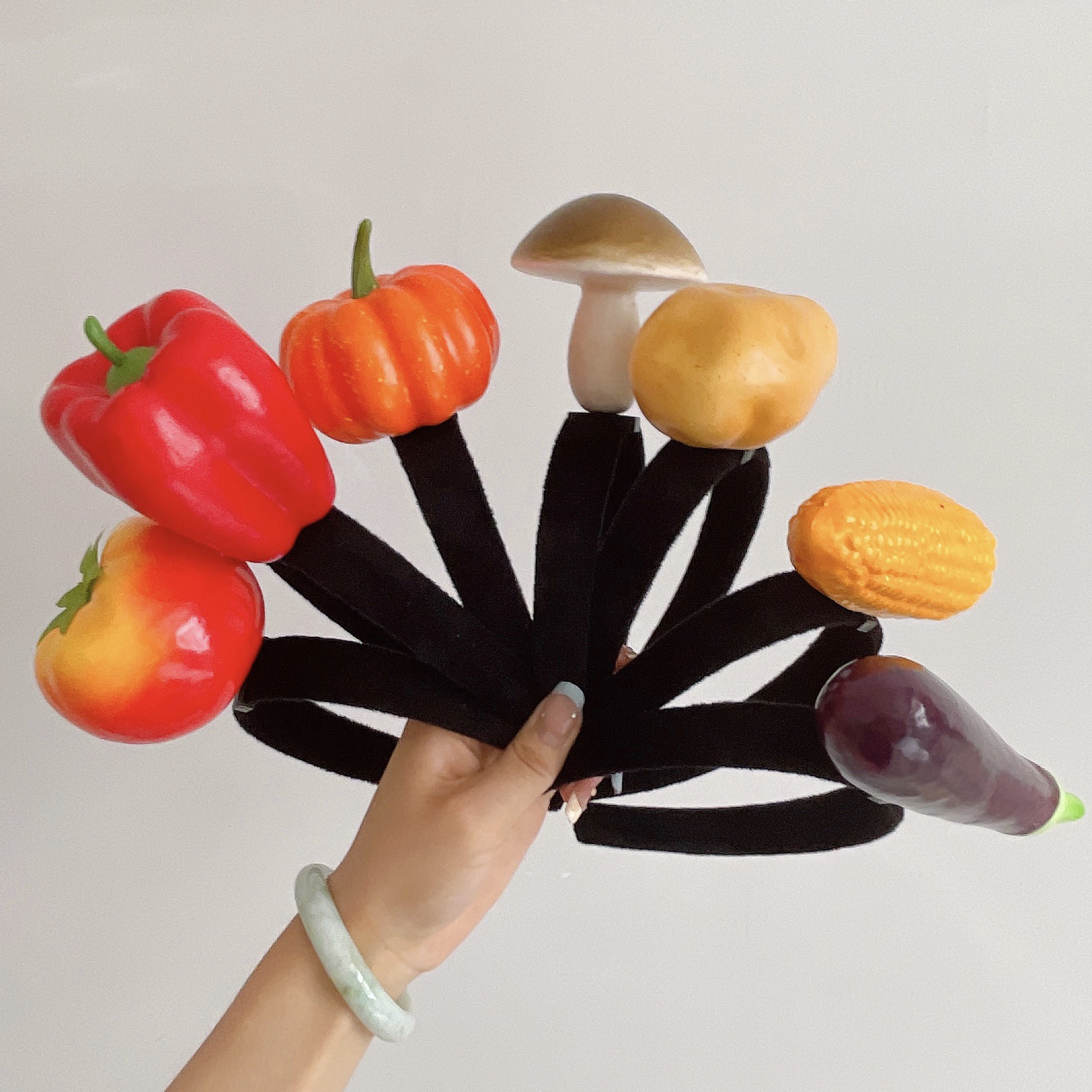Picture of Haiyue Jewelry Three-dimensional Vegetable Hairband Creative Original Personality Funny Radish Pepper Eggplant Green Vegetable Headband Women's Hair