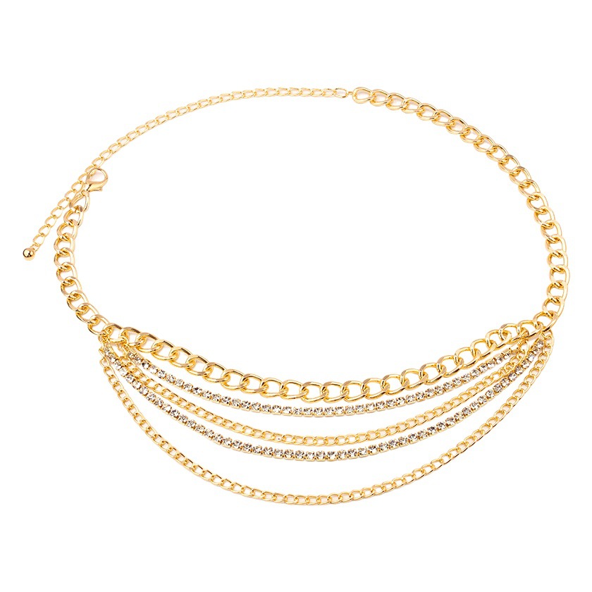 European and American cross-border jewelry exaggerated sexy ball pendant body chain personality retro versatile multi-layer Diamond waist chain