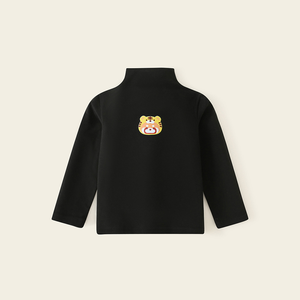 Picture of Children's Velvet Base Shirt Half-high Collar Top Boys' and Girls' Inner Warm Spring and Autumn Class A Children's Underwear Winter