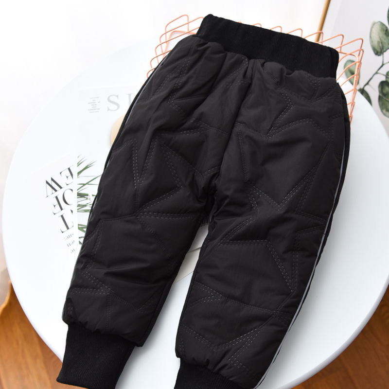 Picture of Girls' Four-Layer Thickened Cotton Pants for Winter Outer Wear One Pant for Winter, CUHK Children's Northern Integrated fleece-lined Pants for Boys