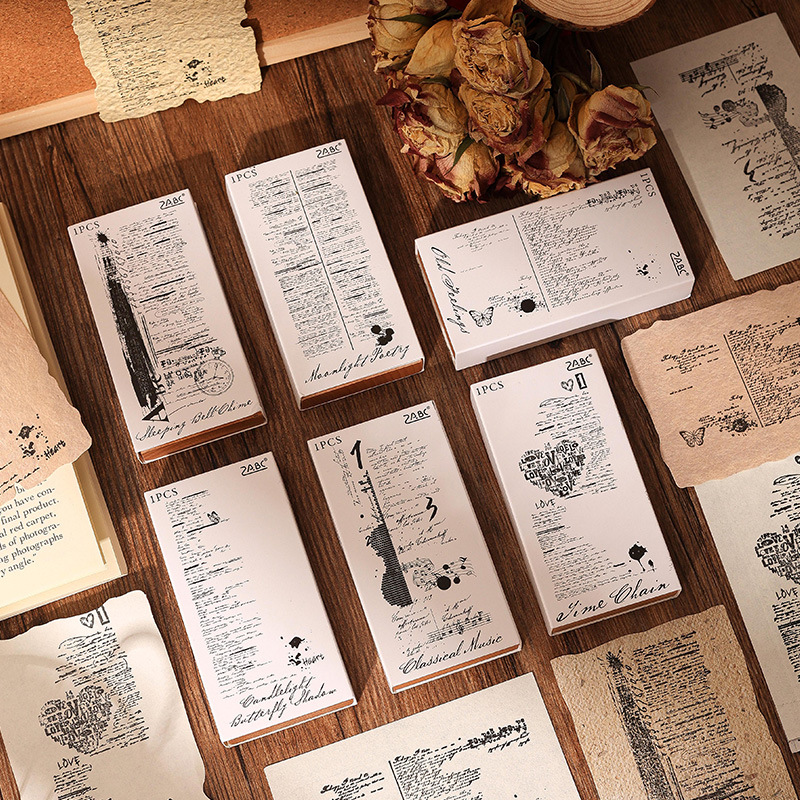 Years of Poems Retro Department English Hand Account Seal Beech Wood Seal Cross-border Retro Rubber Seal