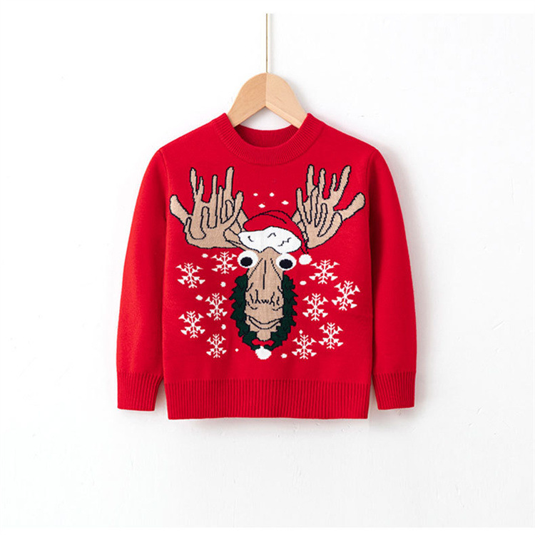 Picture of 2023 Europe and the United States new children's Christmas sweater children's clothing girls boys autumn and winter cartoon pullover sweater