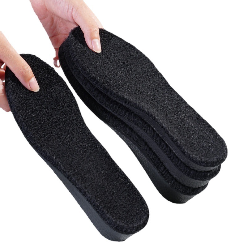 Boost Autumn and Winter Warm Inner Height Increasing Insoles fleece-lined Thickened Sports Sweat Absorbing Lamb Velvet Inner Height Increasing Insoles