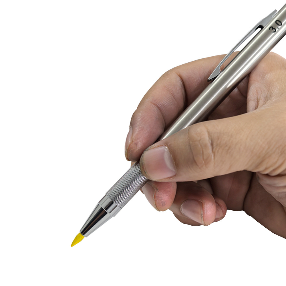Picture of 3.0mm thick core stainless steel metal mechanical pencil engineering drawing art painting activity pencil woodworking pen
