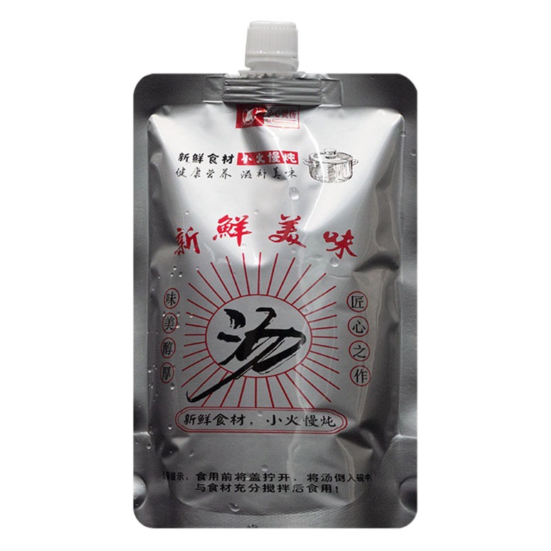 Aluminum foil suction nozzle bag liquid sub-packaging self-supporting take-out packaging soup bag rice noodle Lanzhou ramen leak-proof large mouth suction nozzle bag