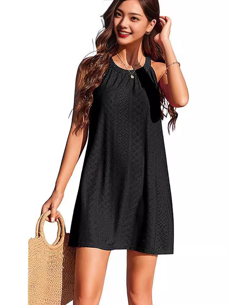 Amazon Cross-border Independent Station European and American Foreign Trade Women's Neck Beach Skirt Sleeveless Vesset Bikini Blouse