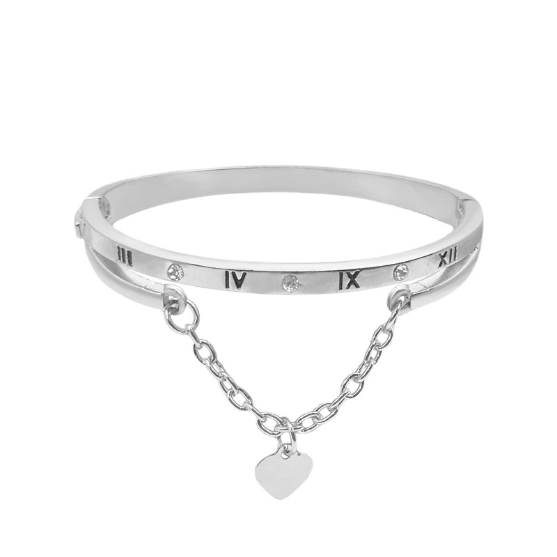 European and American style love Roman bracelet tassel peach heart temperament Korean digital bracelet trembles trendy jewelry gift