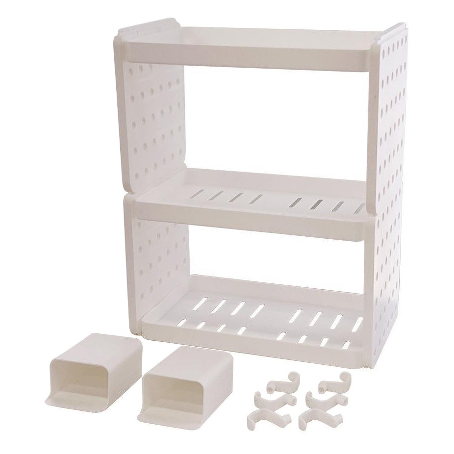 Tengyi Premium Desktop Double-Layer Storage Rack Non-Print Wind Cave Board Hook Pen Holder Office Storage Finishing Rack
