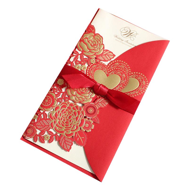 Wedding Invitations, European Style Personalized Creative Wedding Invitations, Cross-Border Export White Gold Cut Out Invitations
