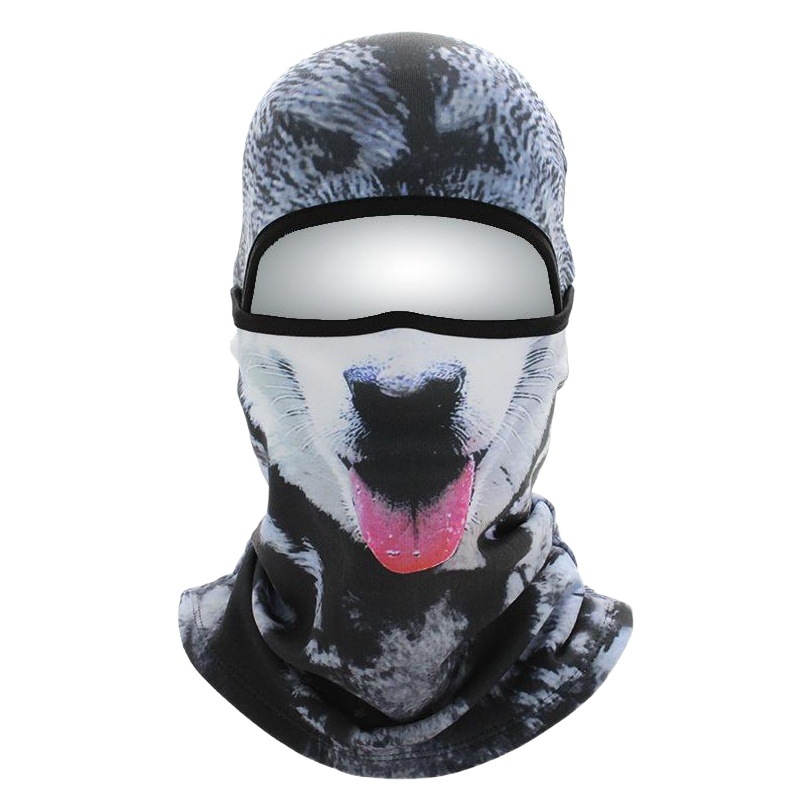 Face Gini Soft Equipment 3D Animal Headgear Mask Cold Protective Face Warm Stretch Velvet Riding Ski Mask