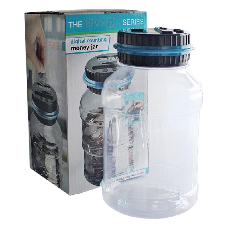 Picture of Electronic Counting Piggy Bank European Dollar Dollar Dollar Rmb Bucket Transparent Piggy Bank Full of Creative Wholesale