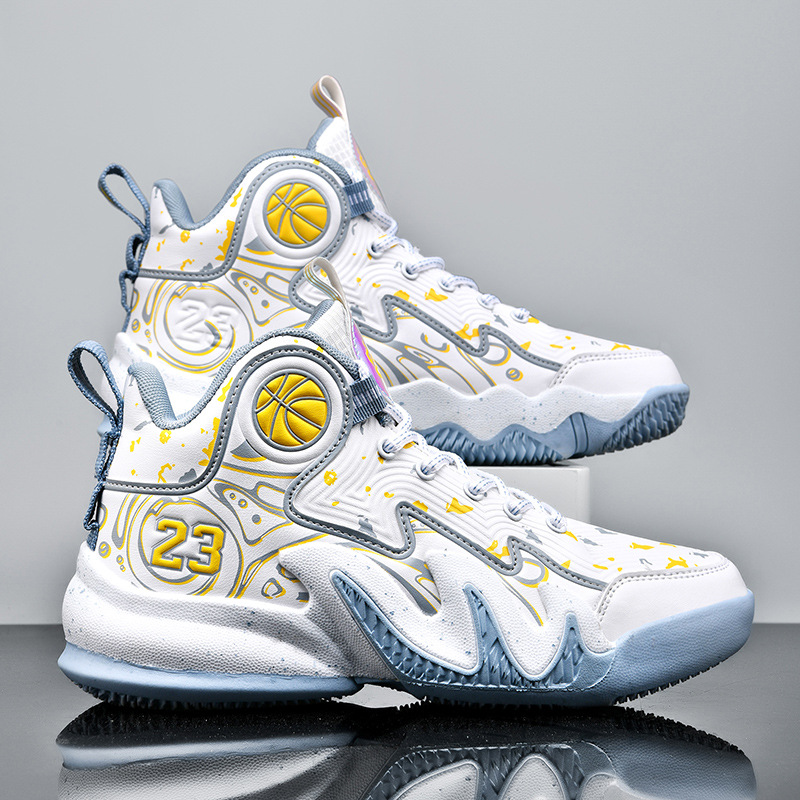 Cross-border Yuanyang basketball shoes new junior high school students trend high-top sneaker youth outdoor ball shoes men wholesale
