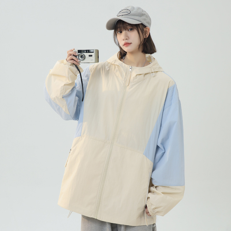 Outdoor Lightweight Splicing Sun Protection Clothing for Men and Women in Summer New Quick-Drying Breathable Hooded Couple Skin Clothing Live Broadcast Hot Style