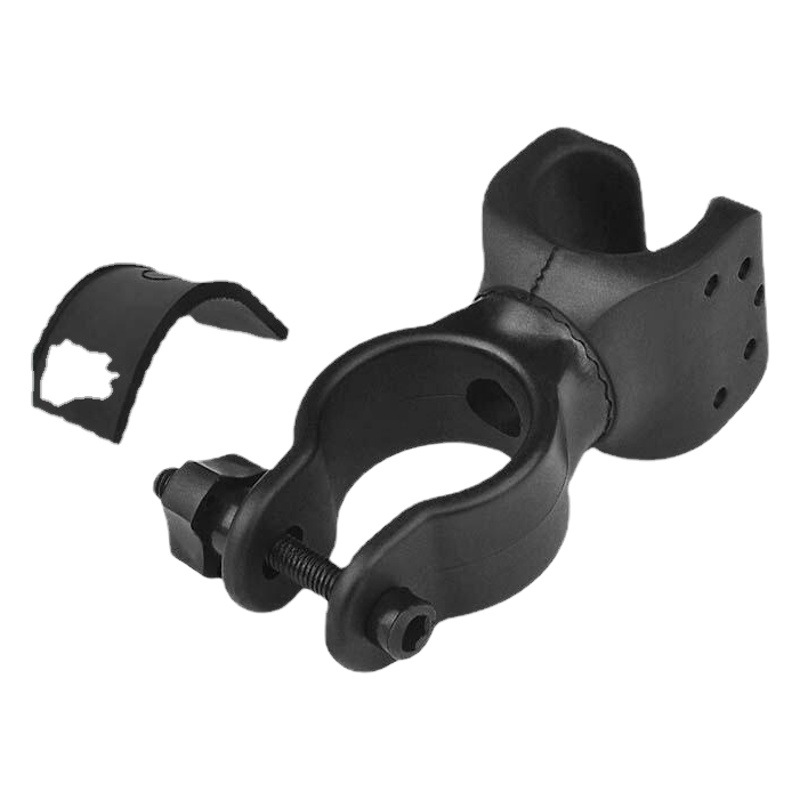 Flashlight holder mountain bike front handle electric lamp holder flashlight clip 360 ° rotating 8-shaped lamp holder lamp clip