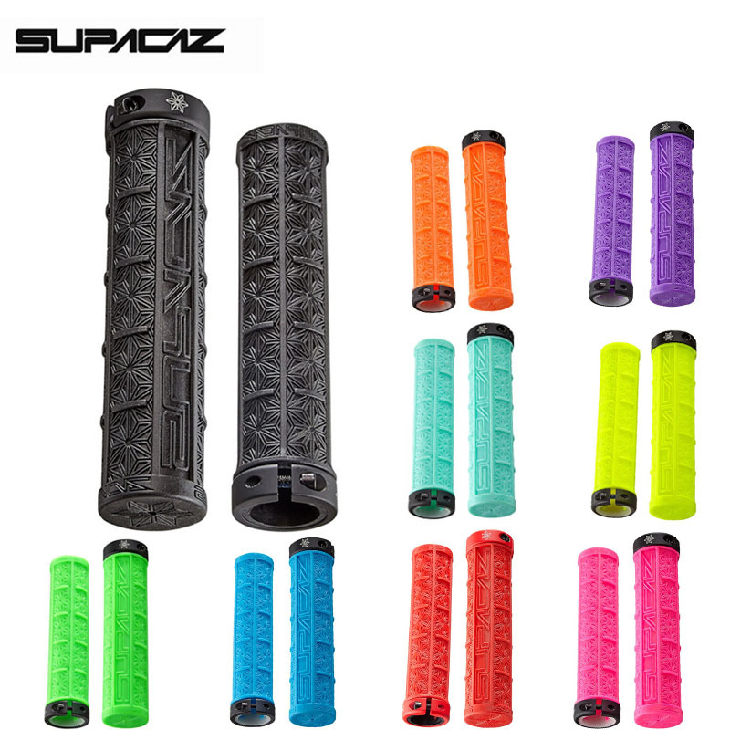 U.S. Supacaz Chrysanthemum Set Mountain Biking Silicone Set Off-road Unilateral Lock Shock Absorbing Anti-skid Grasp