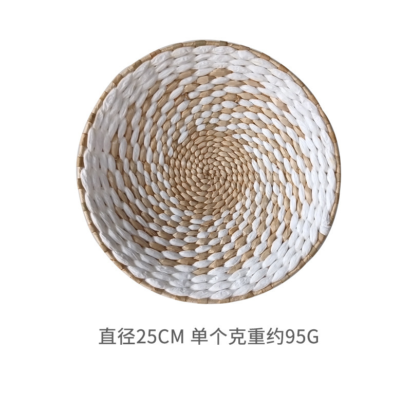 Picture of Bohemian style straw wall decoration living room background wall decoration ethnic round hanging decoration sofa bedside hanging decoration
