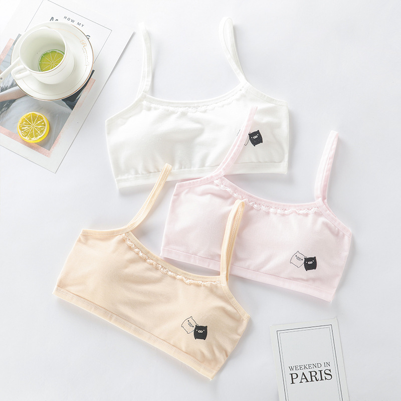 Children's Underwear for Girls, Junior High School Students, Pure Cotton, Teenage Girls, High School Students, Chest Wrap, Kids' Bra, Breathable, Moisture-Wicking, Breathable