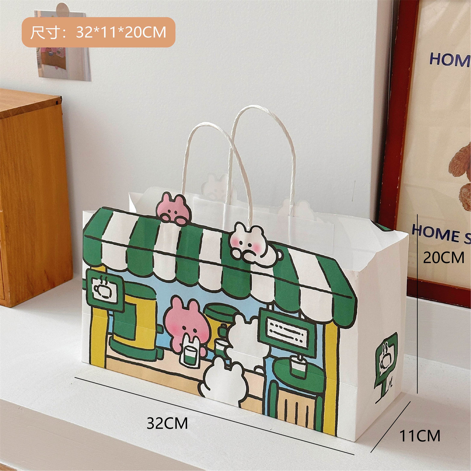 Picture of Joint Authorized Cute Cartoon Puppy Portable Paper Bag Girl Shopping Bag Packaging Bag Gift Bag Storage Bag