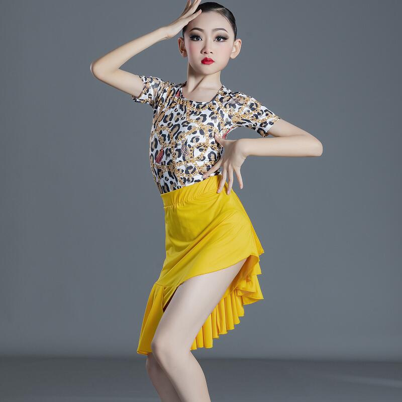 Picture of 2022 New Children's Latin Dance Dress Girls' Dance Practice Costume Girls' Online Popular Autumn and Winter Latin Competition Grade Examination