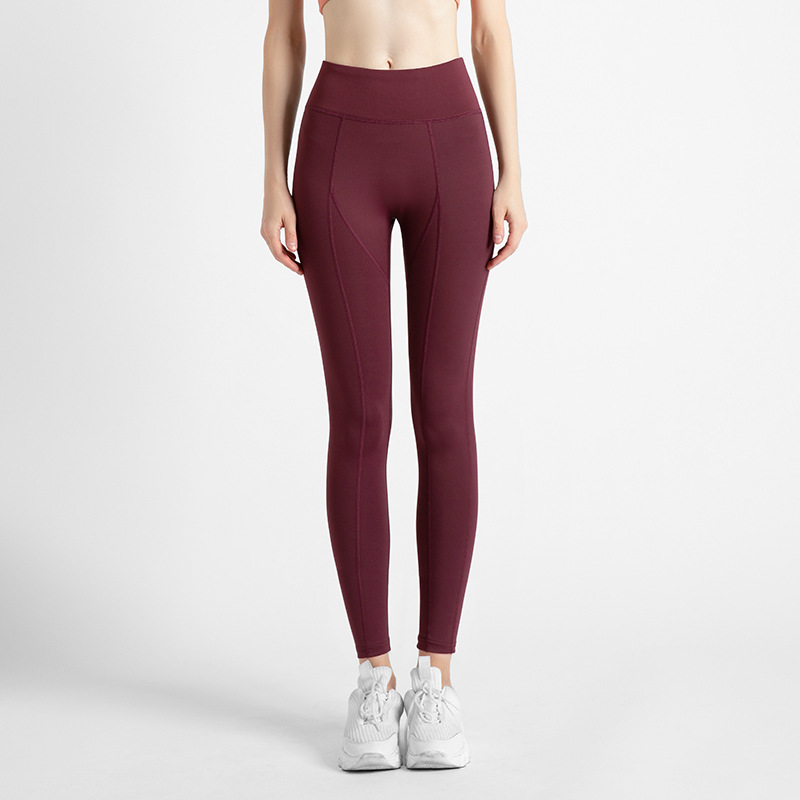Picture of Juyitang Mesh Side Pocket Sports Fitness Long Pants Running Elastic High-Waist Hip-Lifting Yoga Pants Women Thin Style
