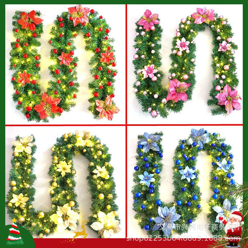 Christmas Decorations Rattan 2.7m Encrypted Luxury Hanging Rattan Garland Package Hotel Shopping Mall Scene Layout