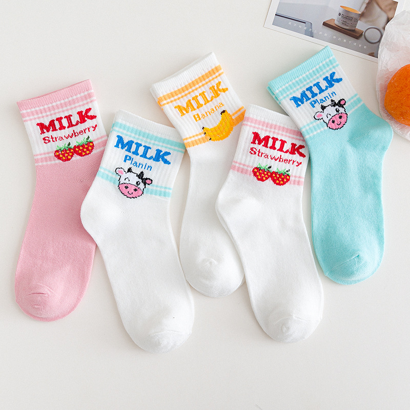 Autumn and winter warm ins socks women's Korean-style mid-calf length socks college style Net red stockings Japanese style all-match Harajuku style socks
