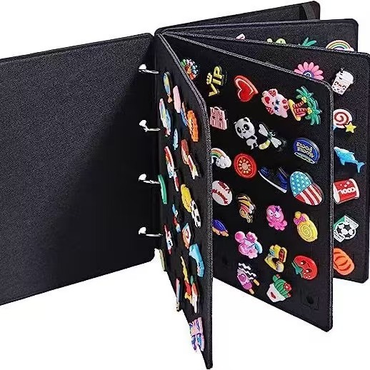 Cross-border New Felt Badge Storage Book Hole Shoes Buckle Storage Bag Display Stand Removable Jewelry Display Board