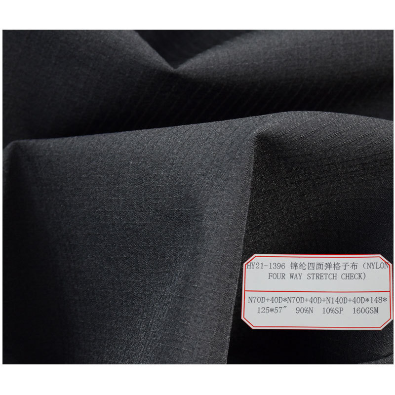 90% N 10% SP nylon four-sided elastic plaid fabric nylon spandex elastic fabric quick-drying pants jacket fabric