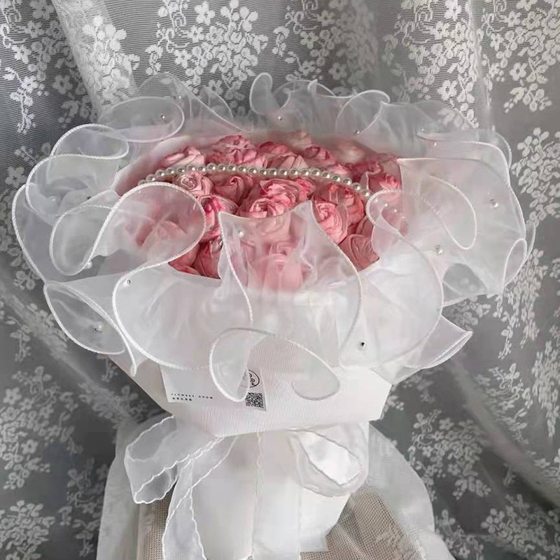 Teacher's Day Floral Packaging Materials, Flower Shop Packaging Materials and Supplies, Full Set of Beaded Edge Organza Wholesale